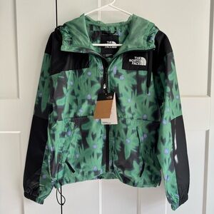 NWT North Face Sheru Hooded Jacket, Green/Purple Flower Print, XS